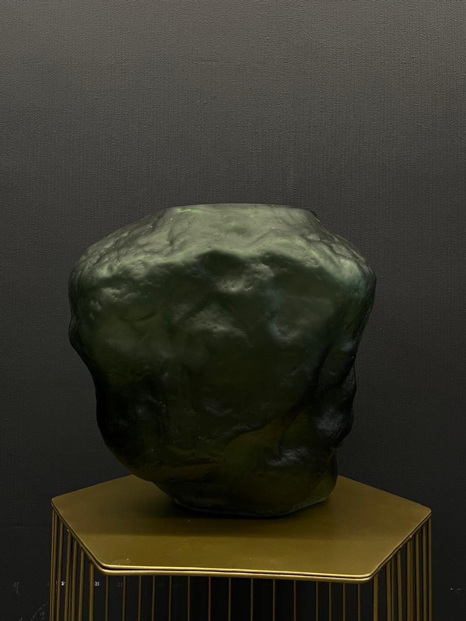 Паскаль (зеленый) Ваза стеклянная матовая 33.5х23х30.5см