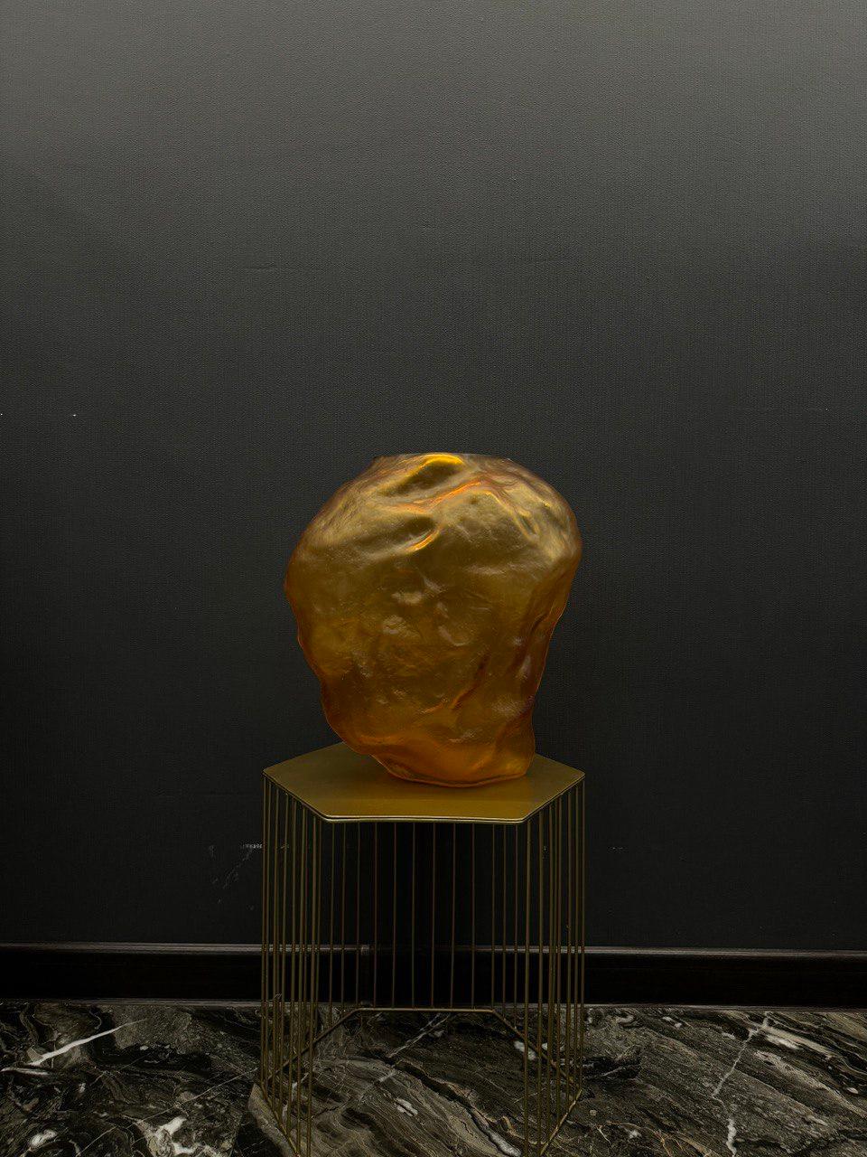 Паскаль (янтарь) Ваза стеклянная матовая 36х23х39см