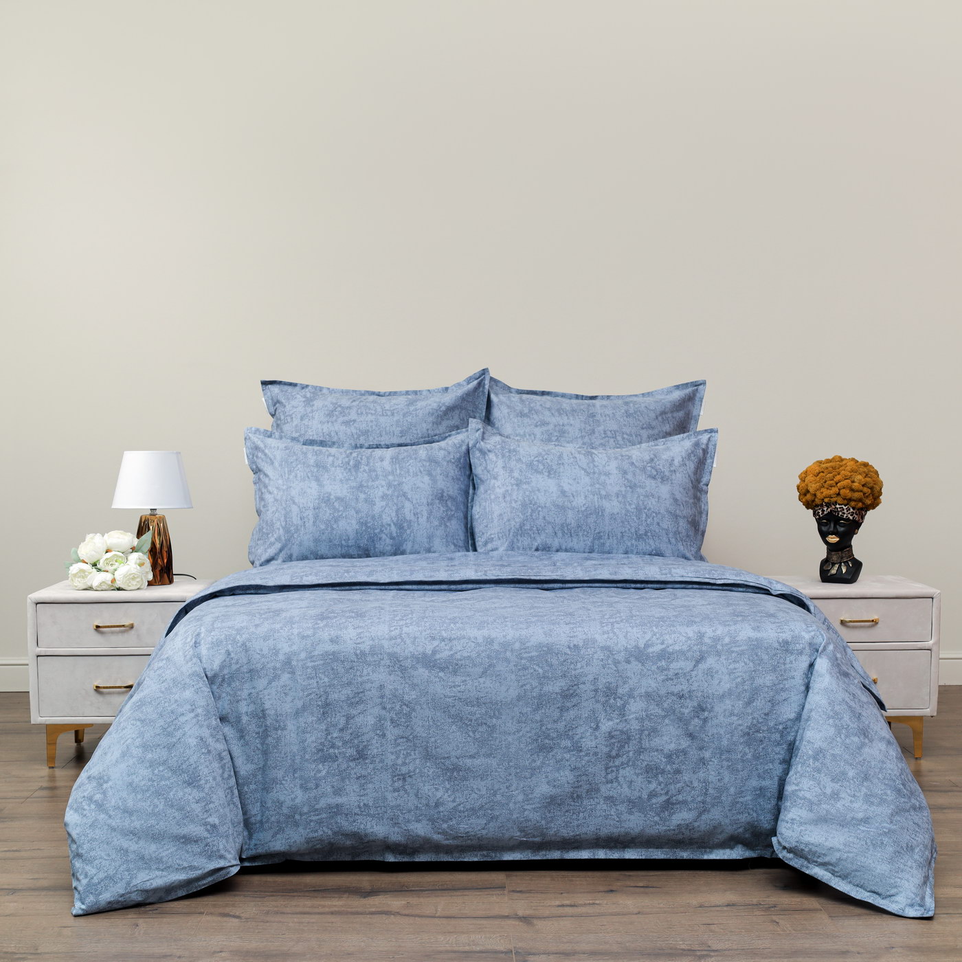 Стефани (синий) КПБ сатин 7Е