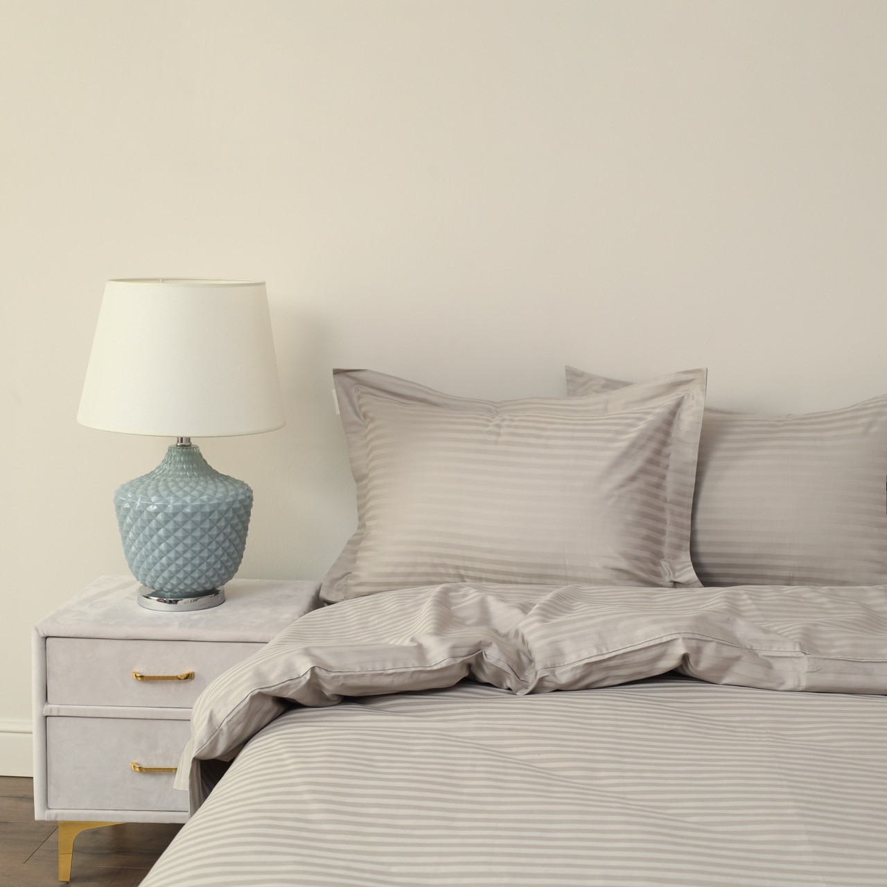 Моне (беж) КПБ страйп сатин Евро 2н