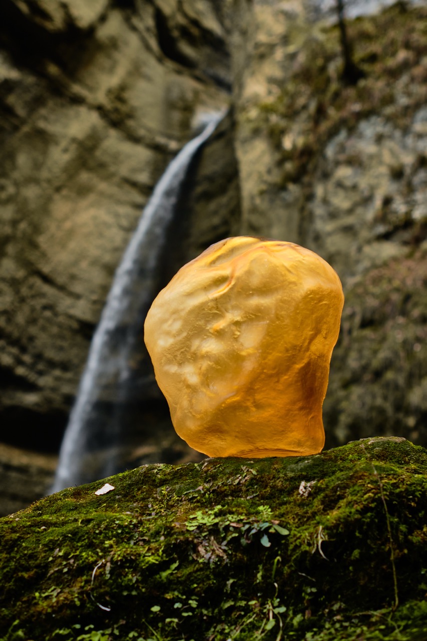 Паскаль (янтарь) Ваза стеклянная матовая 33.5х23х30.5см