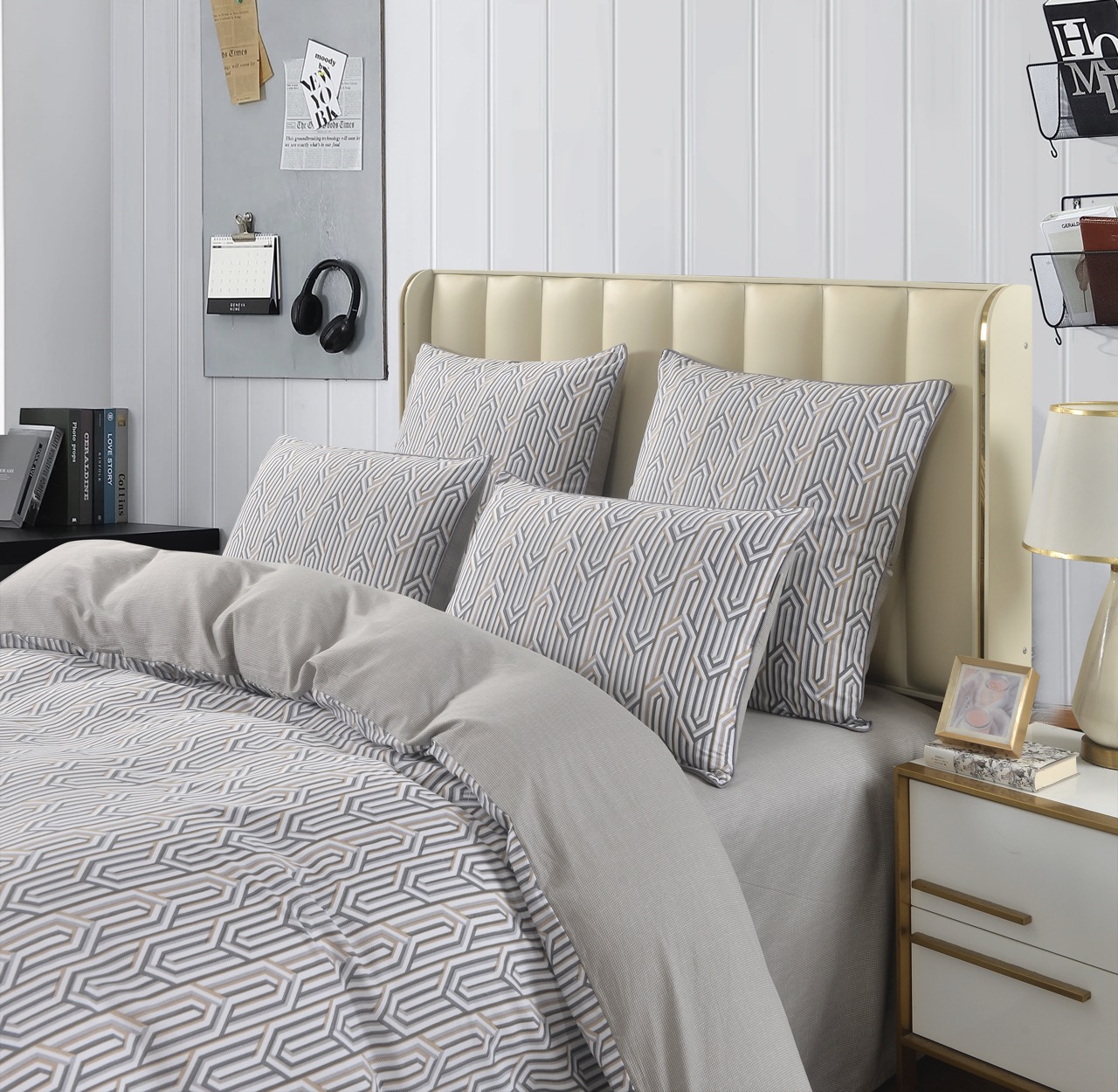 Джерардо (серый) КПБ Сатин 2х