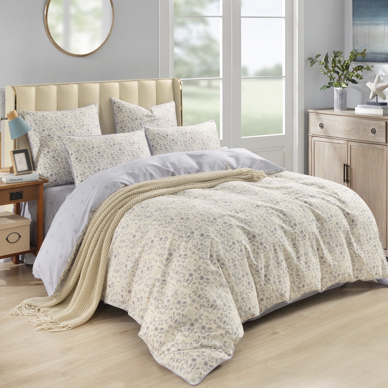 Дорофея (лиловый) КПБ сатин Евро 4н