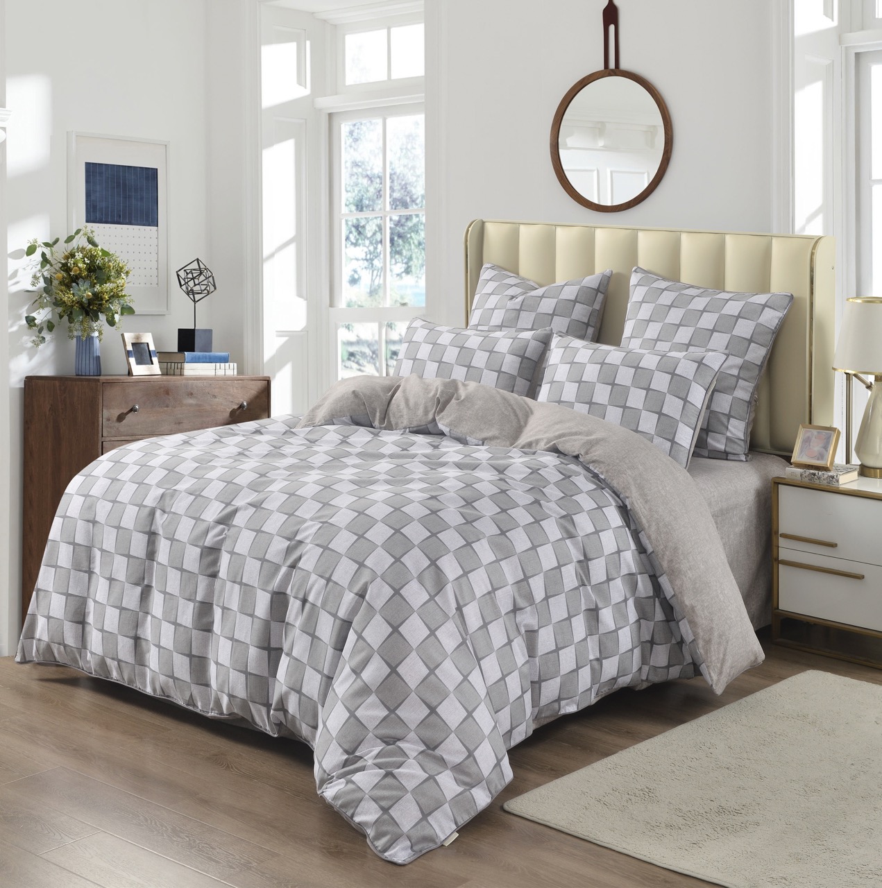 Банифаций (серый) КПБ сатин Евро 4н