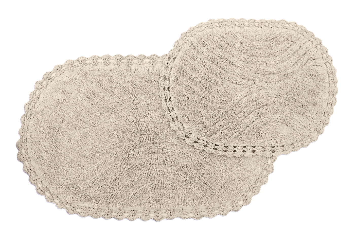 SIERRA (беж) Набор ков. для ванной кружевной 60х100 и 50х70