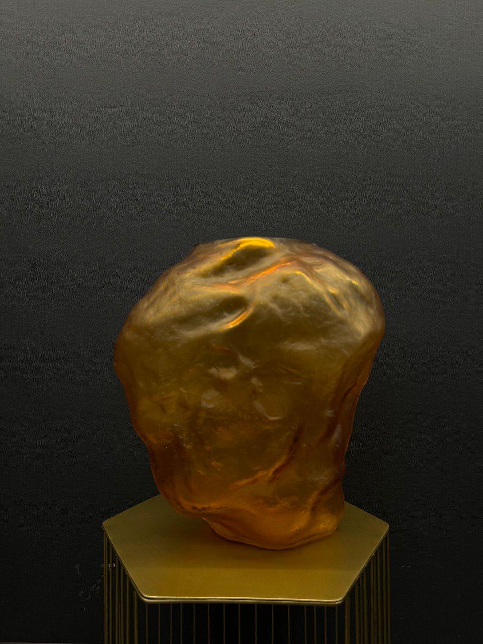 Паскаль (янтарь) Ваза стеклянная матовая 36х23х39см