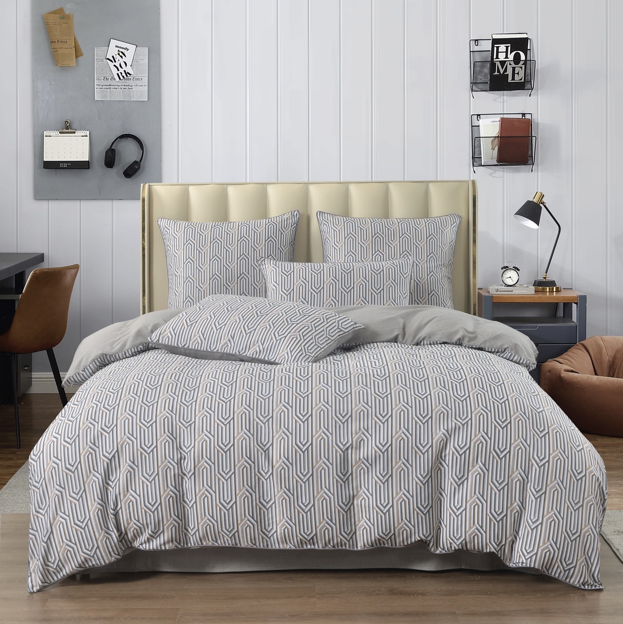 Джерардо (серый) КПБ Сатин 2х