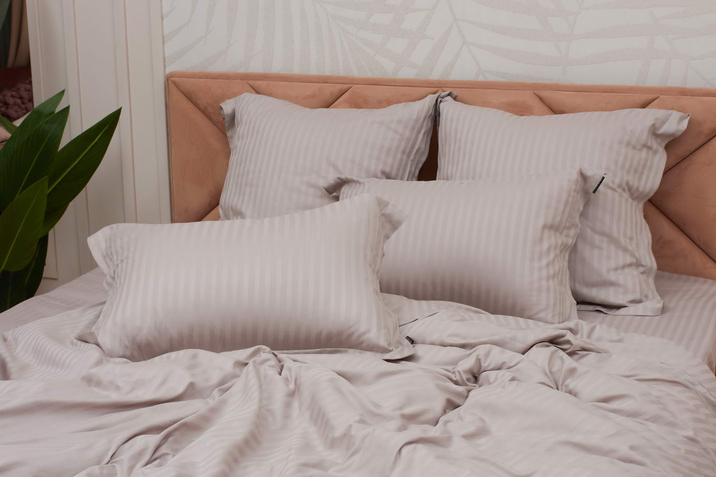 Моне (пеп лиловый) КПБ страйп сатин Евро 2н