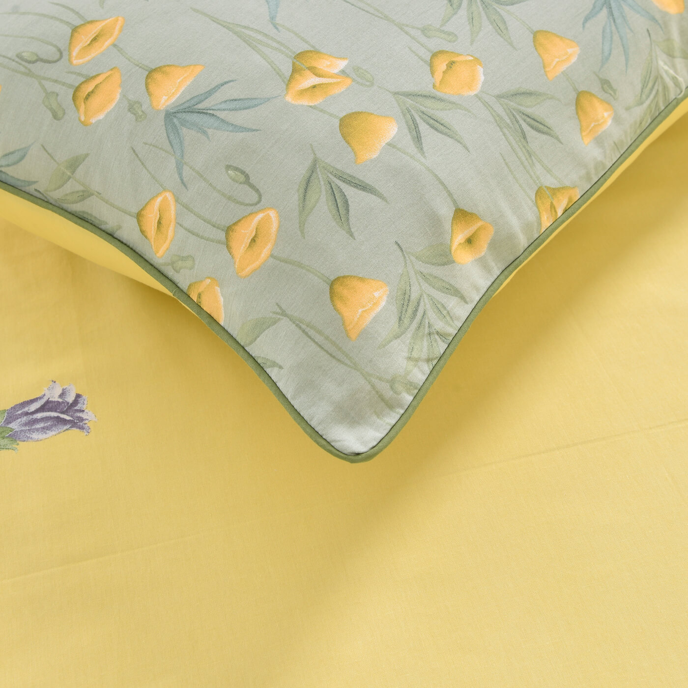 Присцила (желтая) КПБ сатин Евро 4н