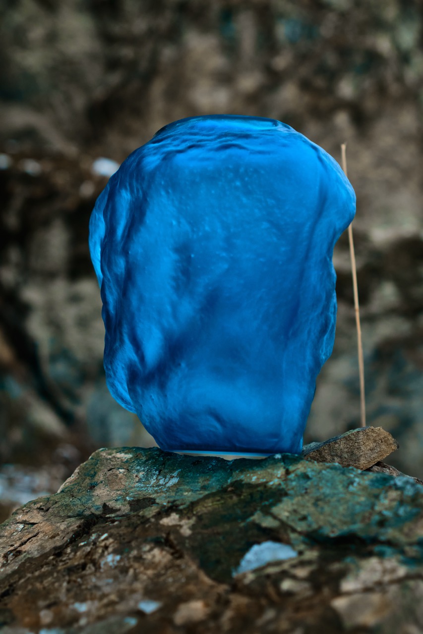 Паскаль (синий) Ваза стеклянная матовая 33.5х23х30.5см