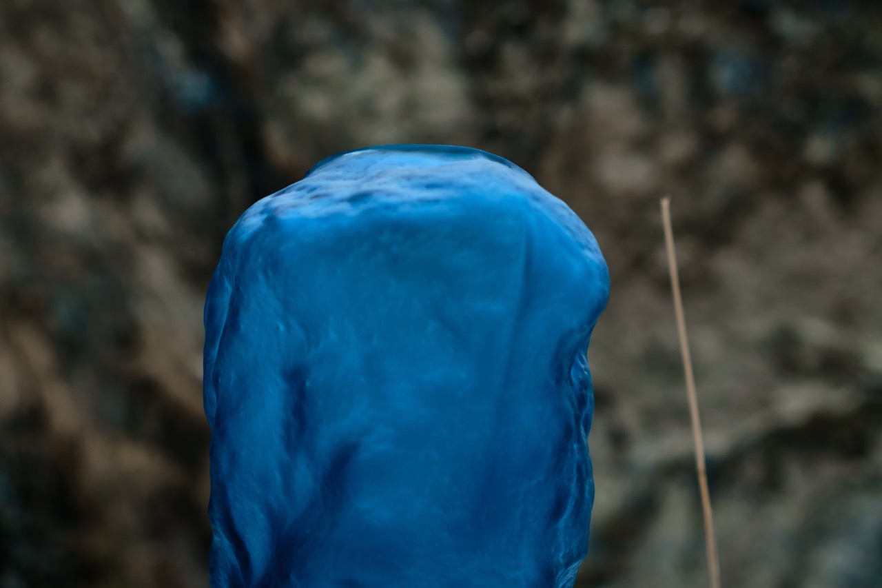 Паскаль (синий) Ваза стеклянная матовая 33.5х23х30.5см