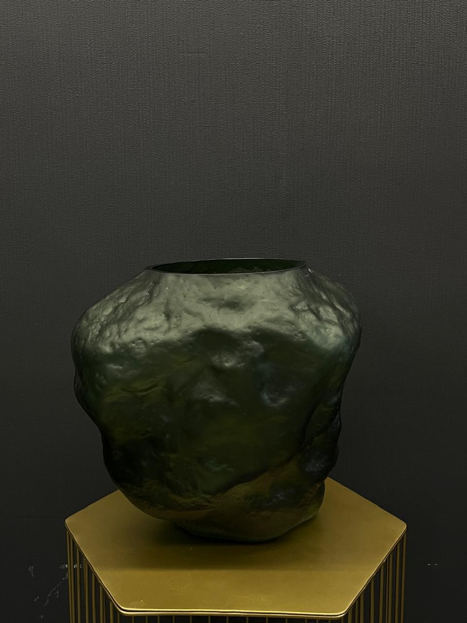 Паскаль (зеленый) Ваза стеклянная матовая 33.5х23х30.5см