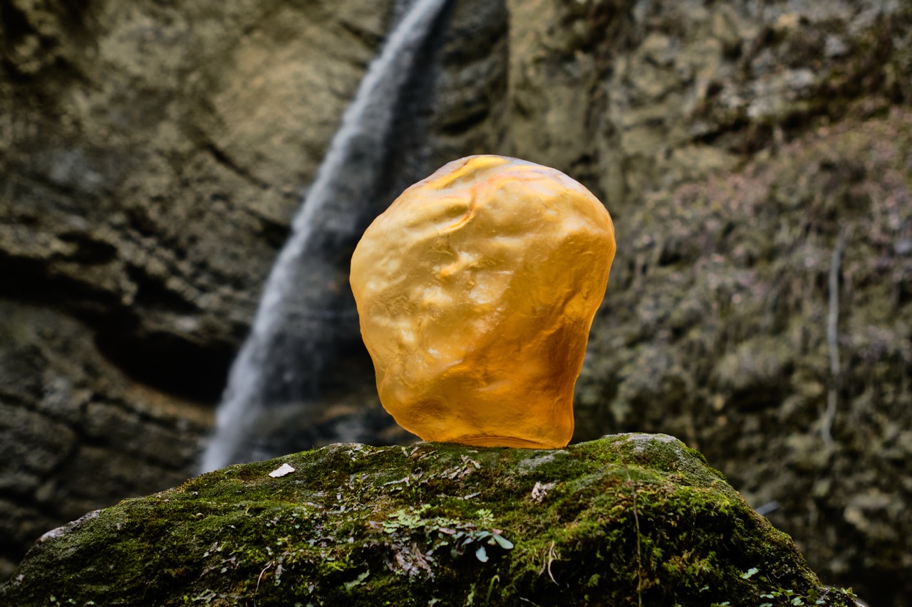 Паскаль (янтарь) Ваза стеклянная матовая 33.5х23х30.5см