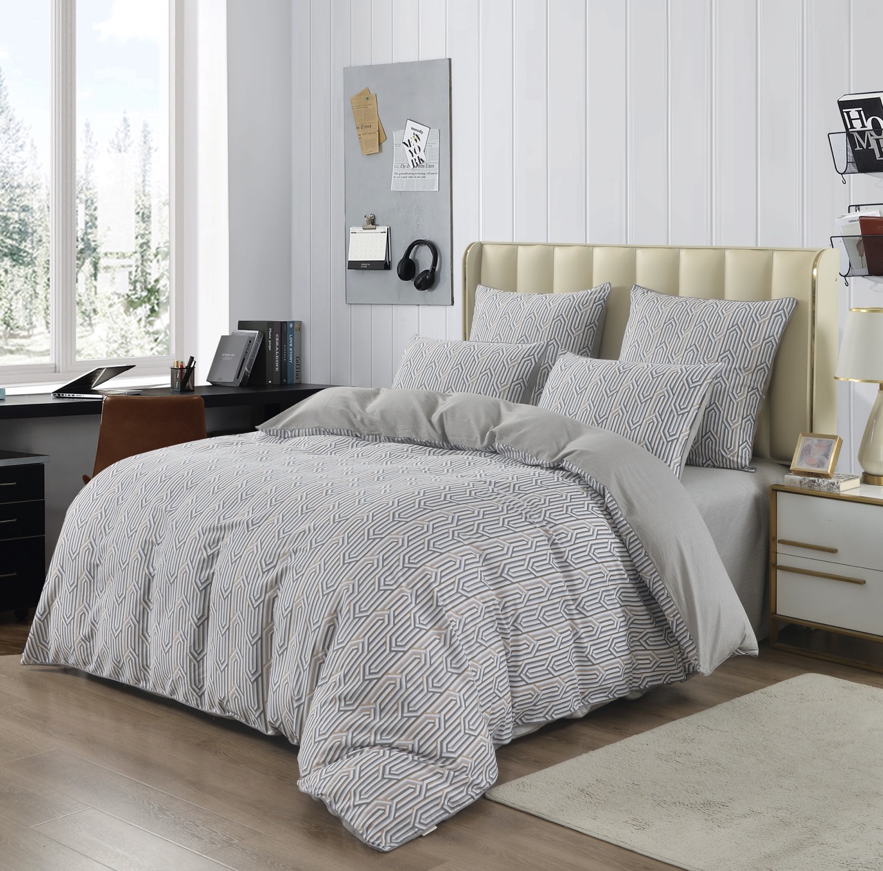 Джерардо (серый) КПБ сатин Евро 4н