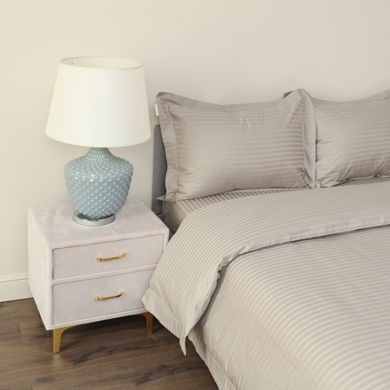 Моне (беж) КПБ страйп сатин Евро 2н