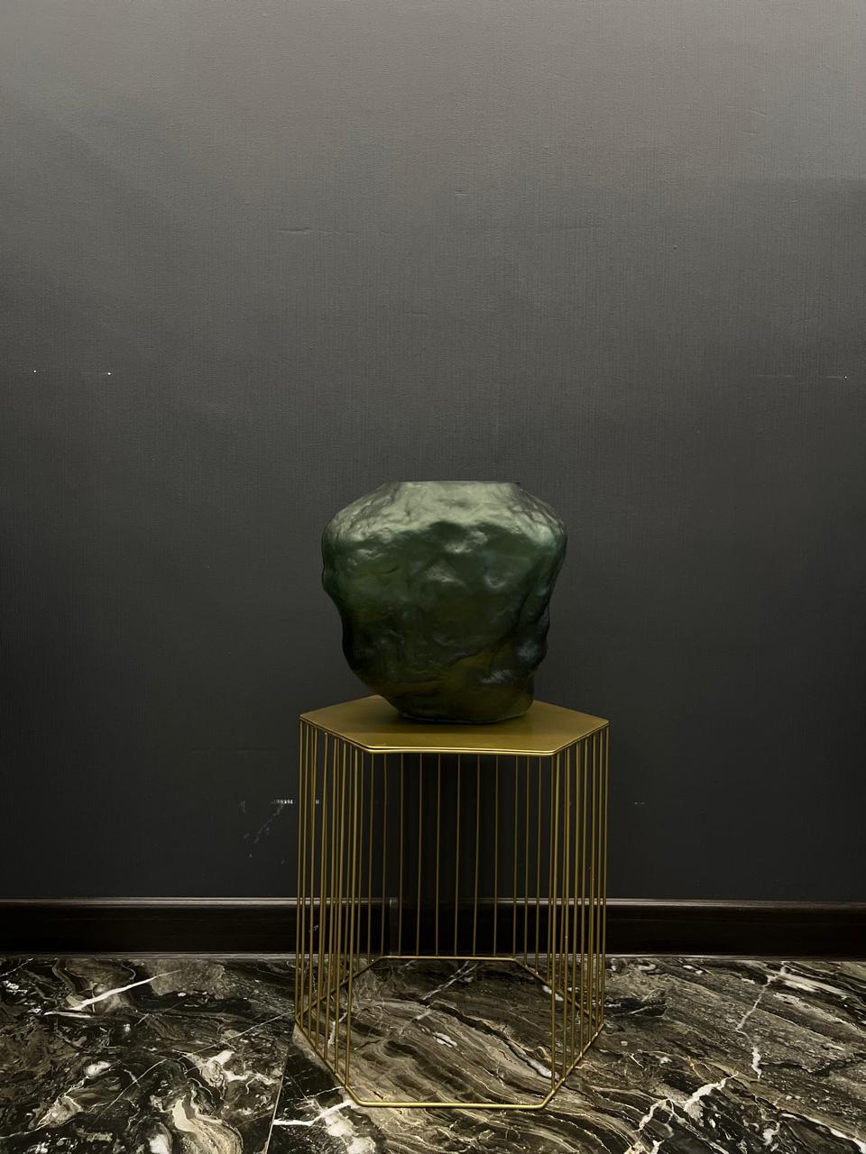 Паскаль (зеленый) Ваза стеклянная матовая 33.5х23х30.5см