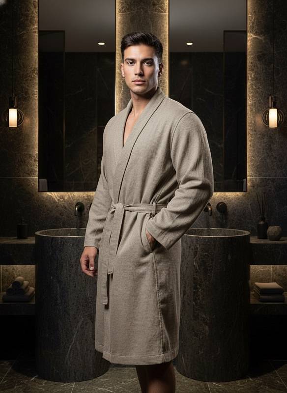 Дориан (бежевый) 4XL-5XL Мужской Халат