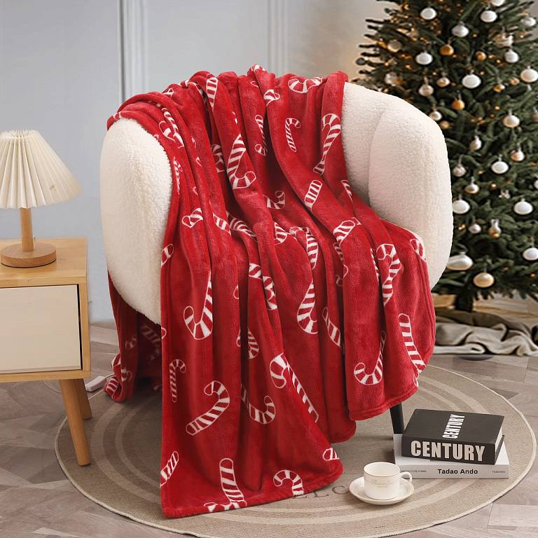 Новогодний (красный) Christmas Сandy Плед 150х200