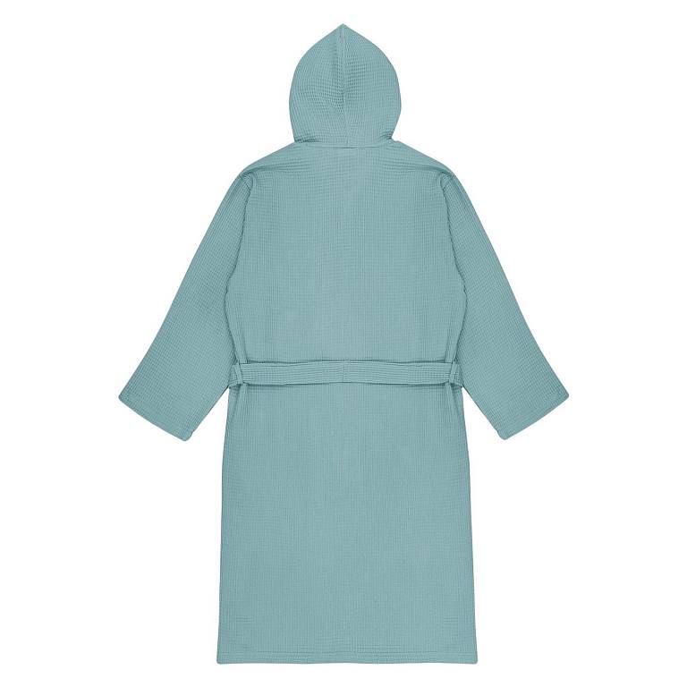 Naomi (ментол) XL (р.58-60) Халат вафельный с капюшоном