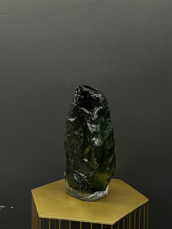 Ирен (зеленая) Ваза стеклянная 16х11х38см