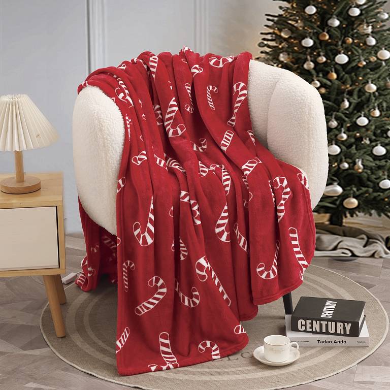Новогодний (красный) Christmas Сandy Плед 150х200
